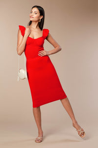 Morgan Pencil Skirt In High Risk Red