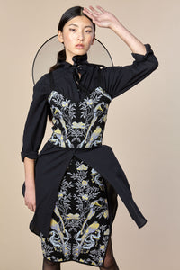 Anna Bird Jacquard Skirt in Black